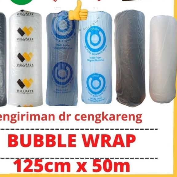 

Bubble wrap roll hitam bening 125cm x 50m - NB hitam 2,4kg
