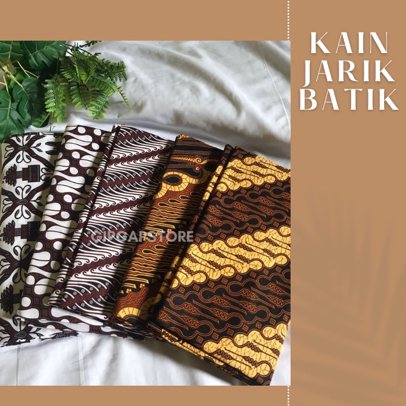 Kain Jarik Motif Batik Salam Gip-Gap Store Warna Coklat & Putih