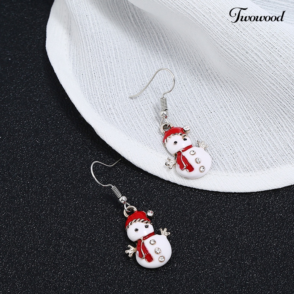 Anting Hook Model Snowman Natal Untuk Wanita