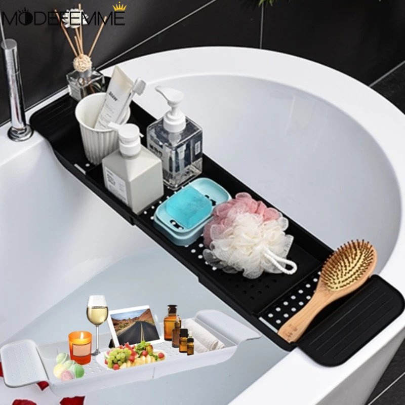 Rak Pengering Sabun / Sisir / Handuk / Buku / Handphone / Gelas Multifungsi Retractable Untuk Bak Mandi / Spa