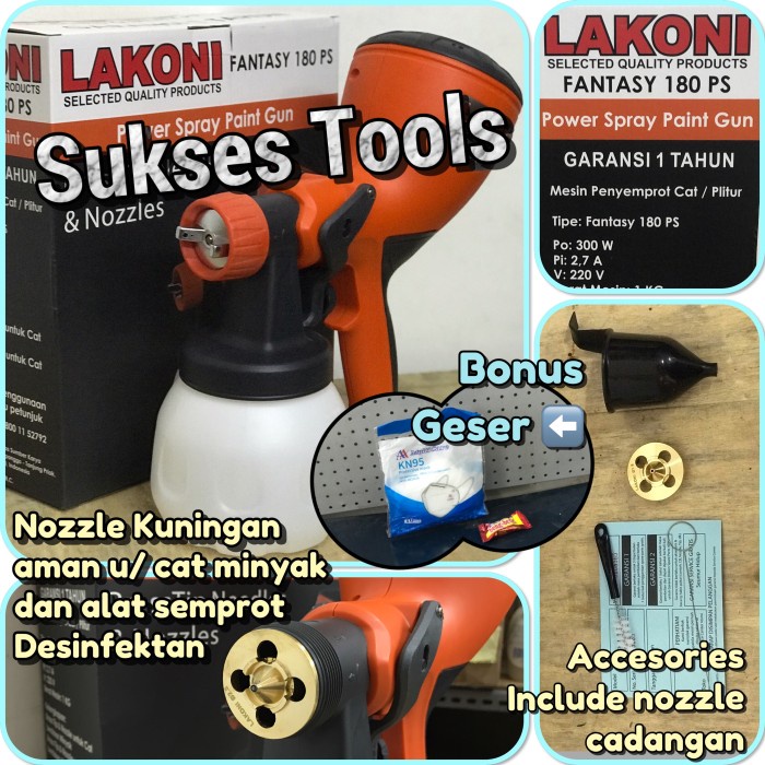 Spray Gun Listrik Lakoni Fantasy 180 PS Alat Semprot Cat Bergaransi