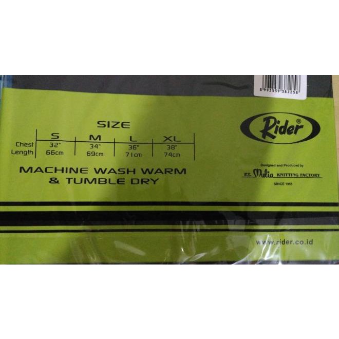 KAOS OBLONG LENGAN PANJANG RIDER | PAKAIAN DALAM MUSIM DINGIN | R221B - Hitam, M
