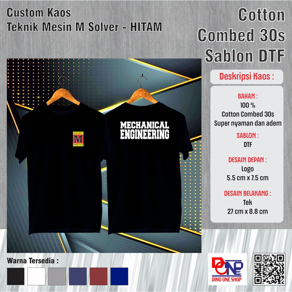 T-shirt baju Kaos Teknik Mesin M solver