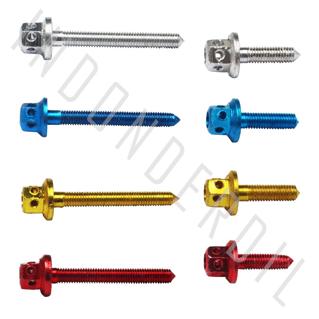 Baut-Baud Probolt Visor-Windshield-Wind-Win Shield-Shild-Sil Pendek 5x20 Panjang 5x40 Merah-Silver-Biru-Kuning Drat Halus Universal-Untuk Semua Jenis Motor NMAX-Aerox-Lexi-Mio-PCX-Beat-Vario-ADV