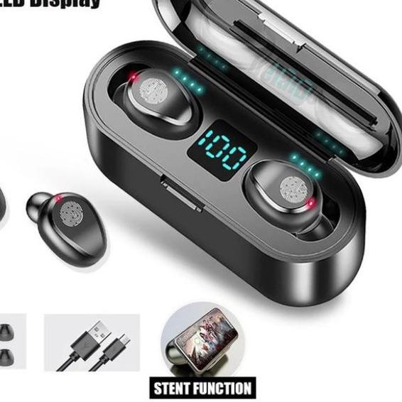 Headset Bluetooth LED Digital F9 TWS 5.0 Wireless Earbuds F9-8 F9