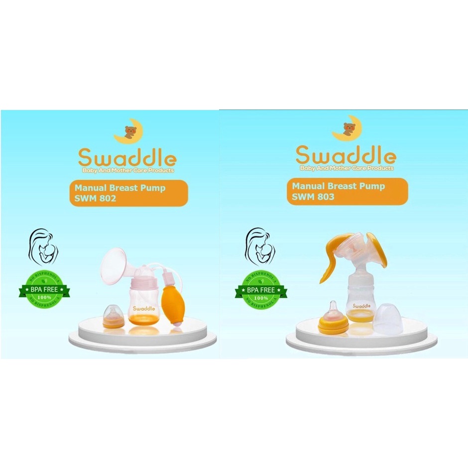 SWADDLE POMPA ASI MANUAL SIMPLE BREAST PUMP SWM802 || MASSAGE SUCTION BREAST PUMP SWM803