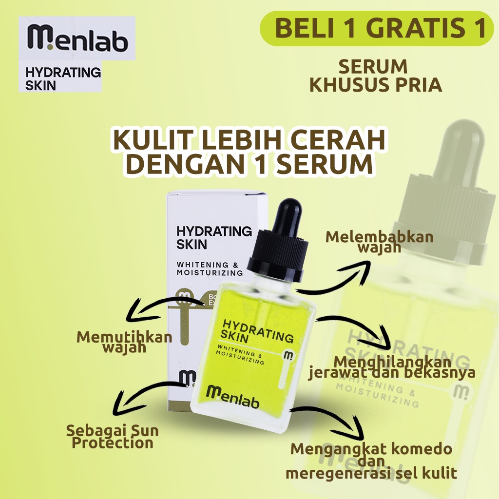 MENS REACTION Acne &amp; Brightening Body Wash - Mens Body Wash Serum Menlab Hydrating Brightening And Moisturizing Serum Pria BPOM  BEKAS Jerawat Ampuh Penghilang Flek Hitam di Wajah DarkSpot