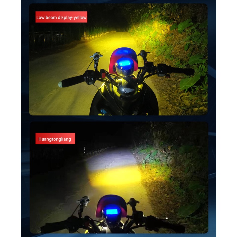 Lampu Strobo LED 4 Mode Warna Putih / Kuning Untuk Motor