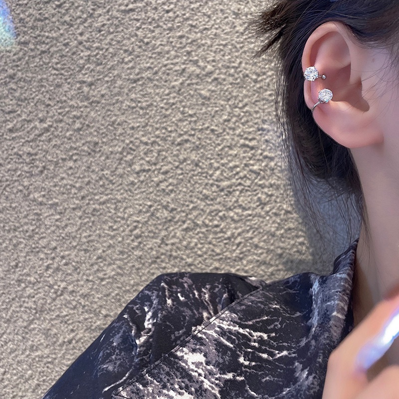 Anting Klip Tanpa Tindik Hias Zircon Untuk Wanita
