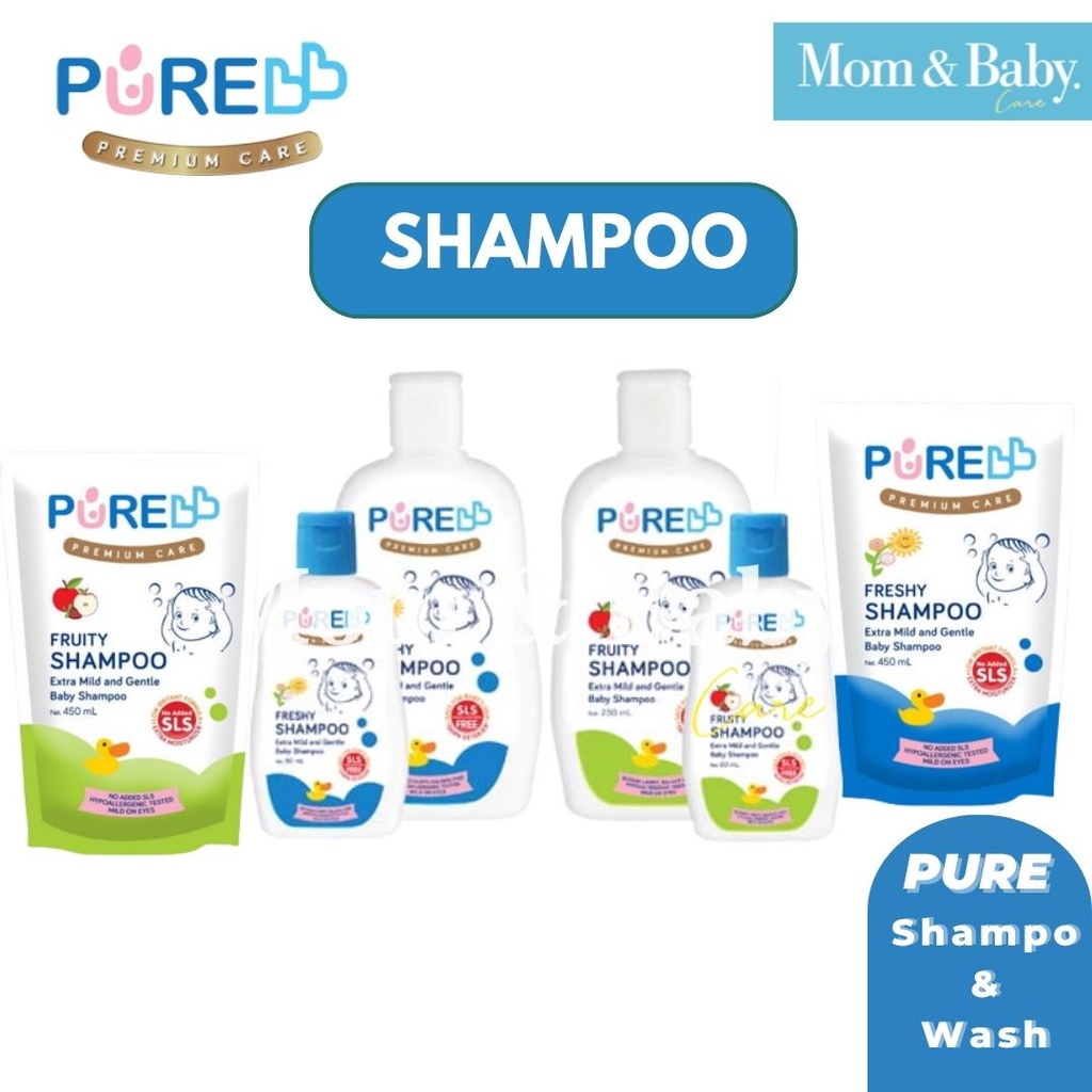 Pure BB Shampoo - Shampo Sampo Bayi - 230ml PureBaby Refill 450ml Baby N