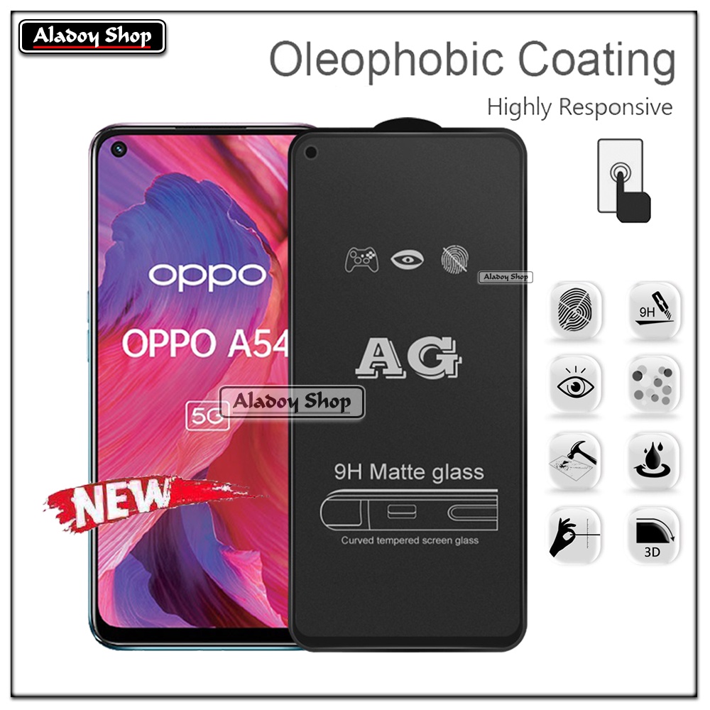 Oppo A54 5G PAKET 2IN1 Tempered Glass Matte Anti Glare Full Layar dan Tempered Glass Kamera