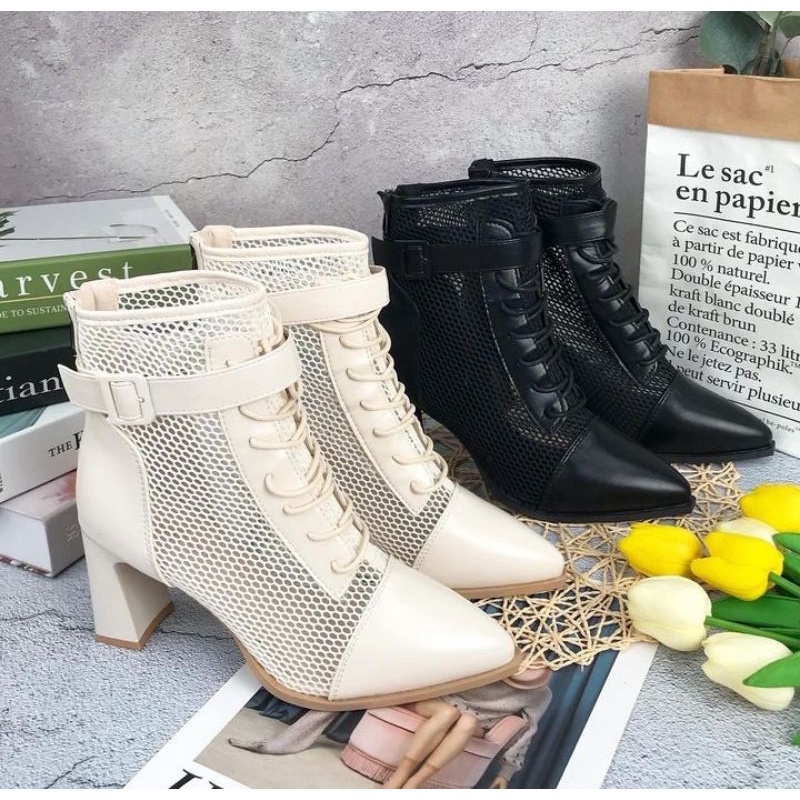 5161 SEPATU HEELS WANITA BOOTS IMPORT