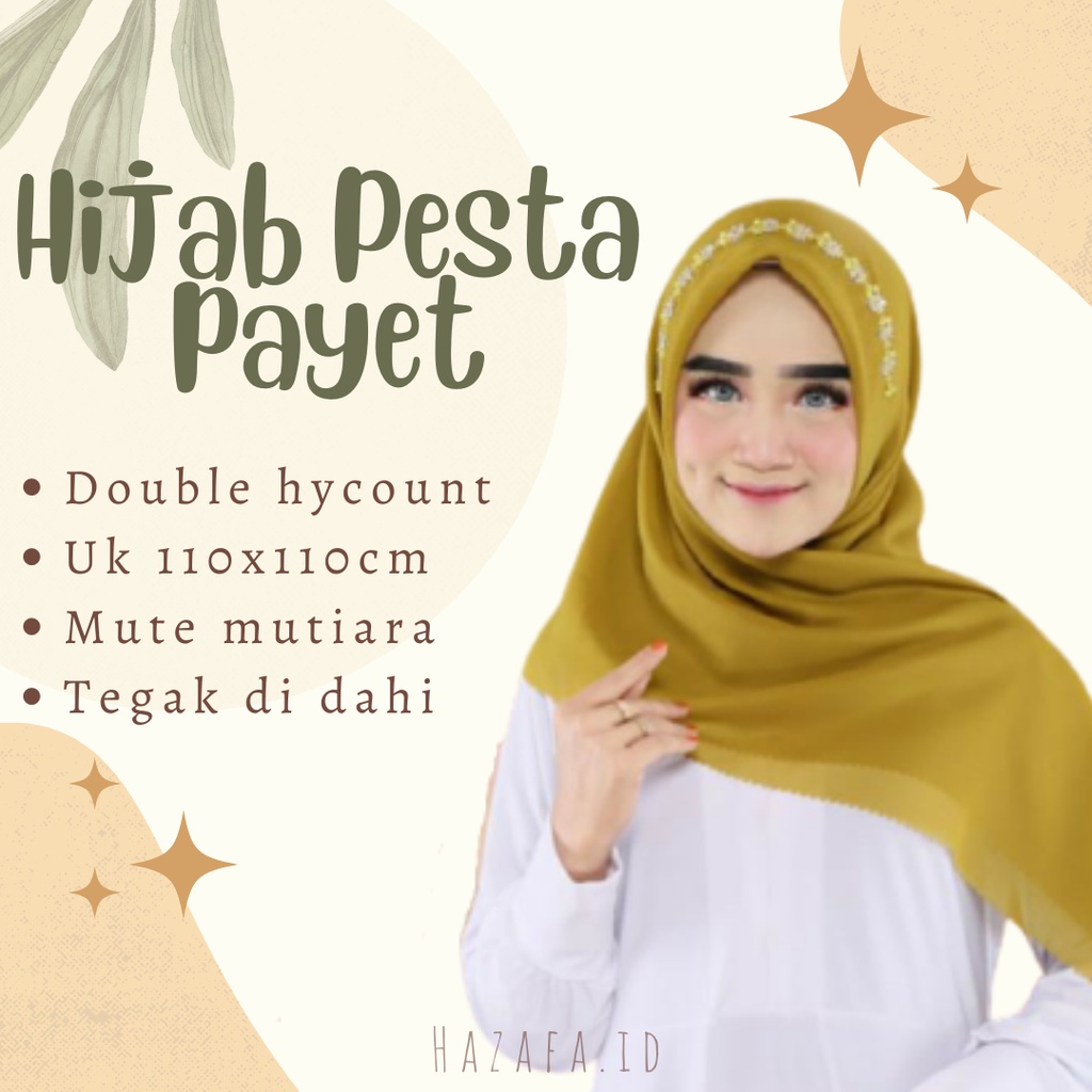 SEGIEMPAT BELLA PEARLY | BELLA PAYET BANDO MOTIF MUTIARA  | HIJAB KONDANGAN TUNANGAN WISUDA MEWAH