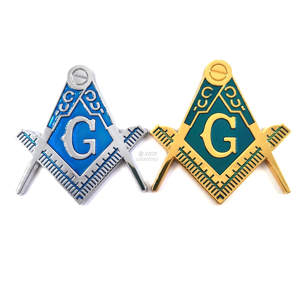 1pc Stiker Emblem logo TFOE Freemason Bahan Metal