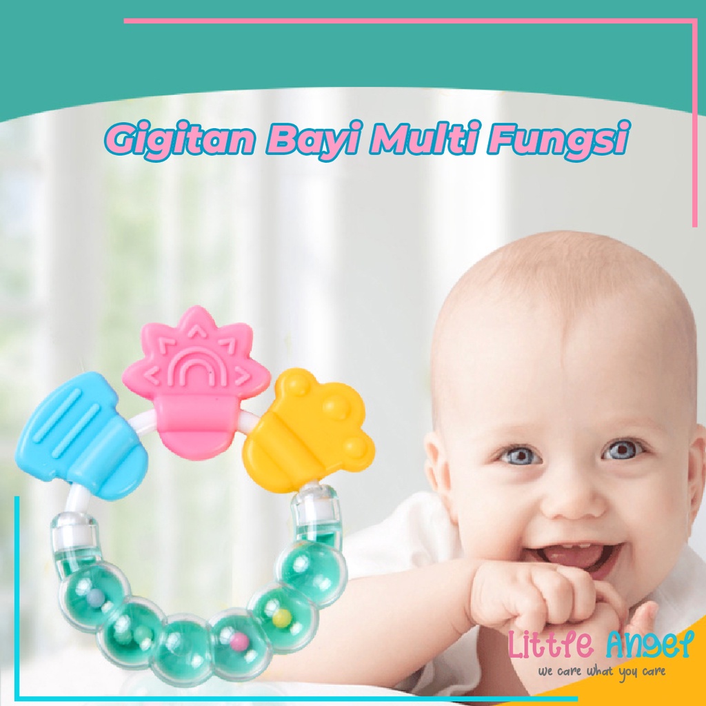 MAINAN GIGITAN GELANG BAYI WARNA BABY TEETHER MPASI KRINCINGAN Rattle Empeng Genggam Peralatan Bayi