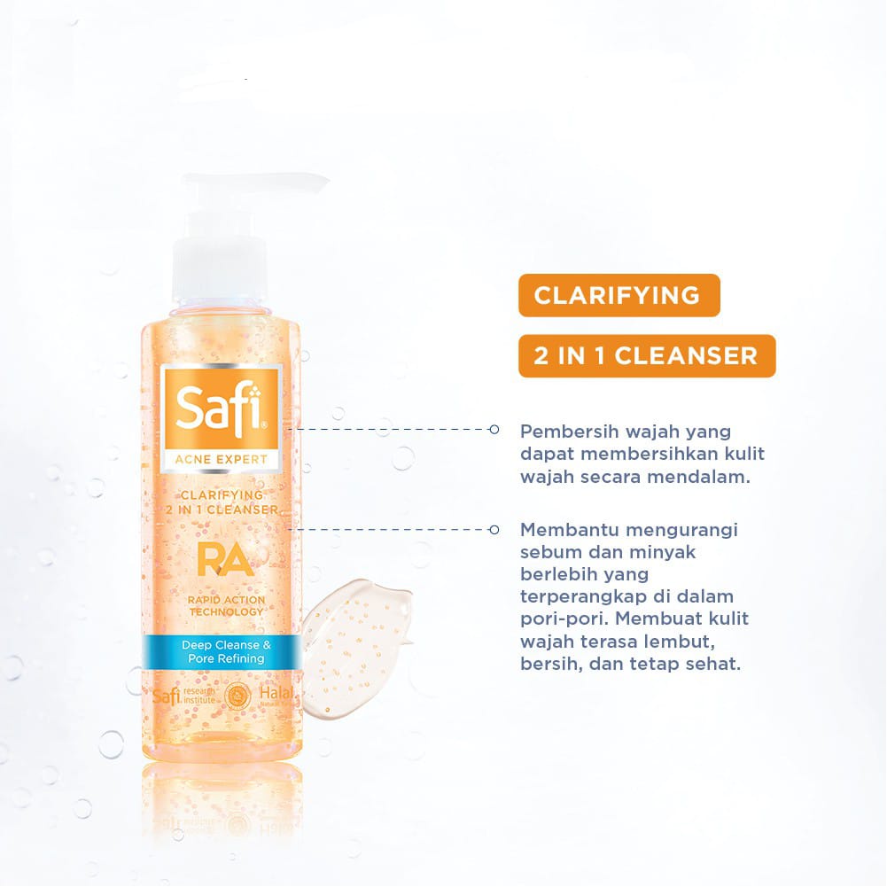 Safi Acne Expert Clarifying 2in1 Cleanser Jerawat 150ml ~ Original 100%