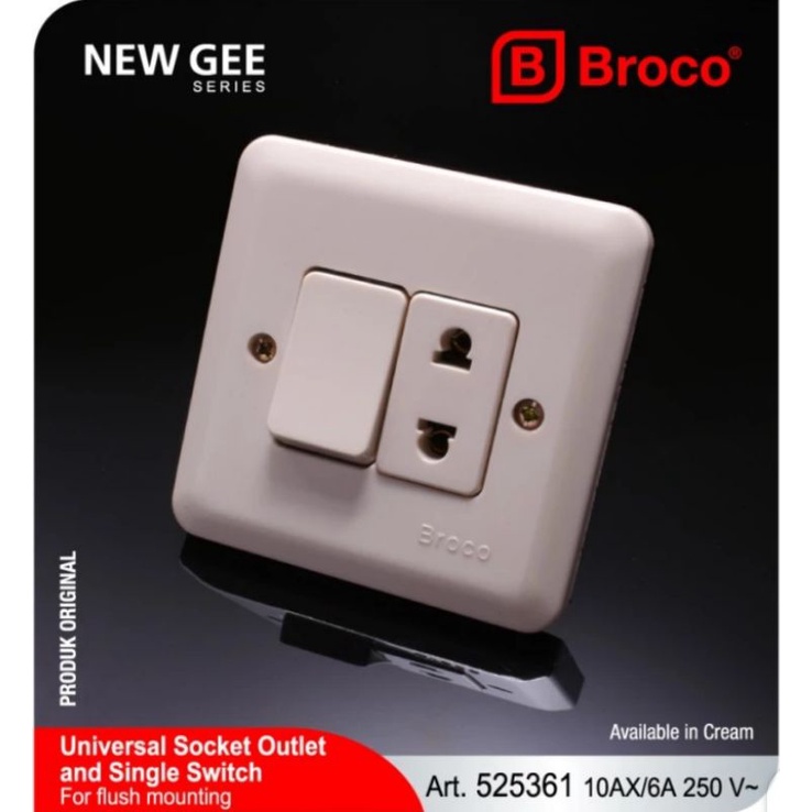 Broco 525361-11 New Gee Universal Socket &amp; Saklar Engkel