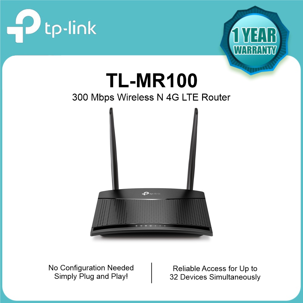 TP-LINK TL-MR100 4G LTE Router 300 Mbps Wireless N 4G LTE Router