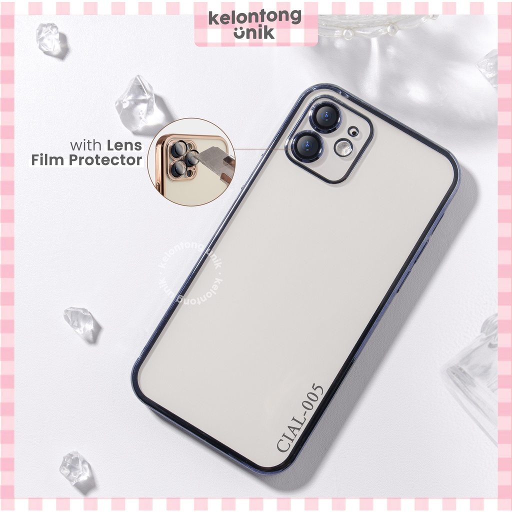 (Seri 3) For iPhone - Gold Plating Case + Camera Lens Film Protection