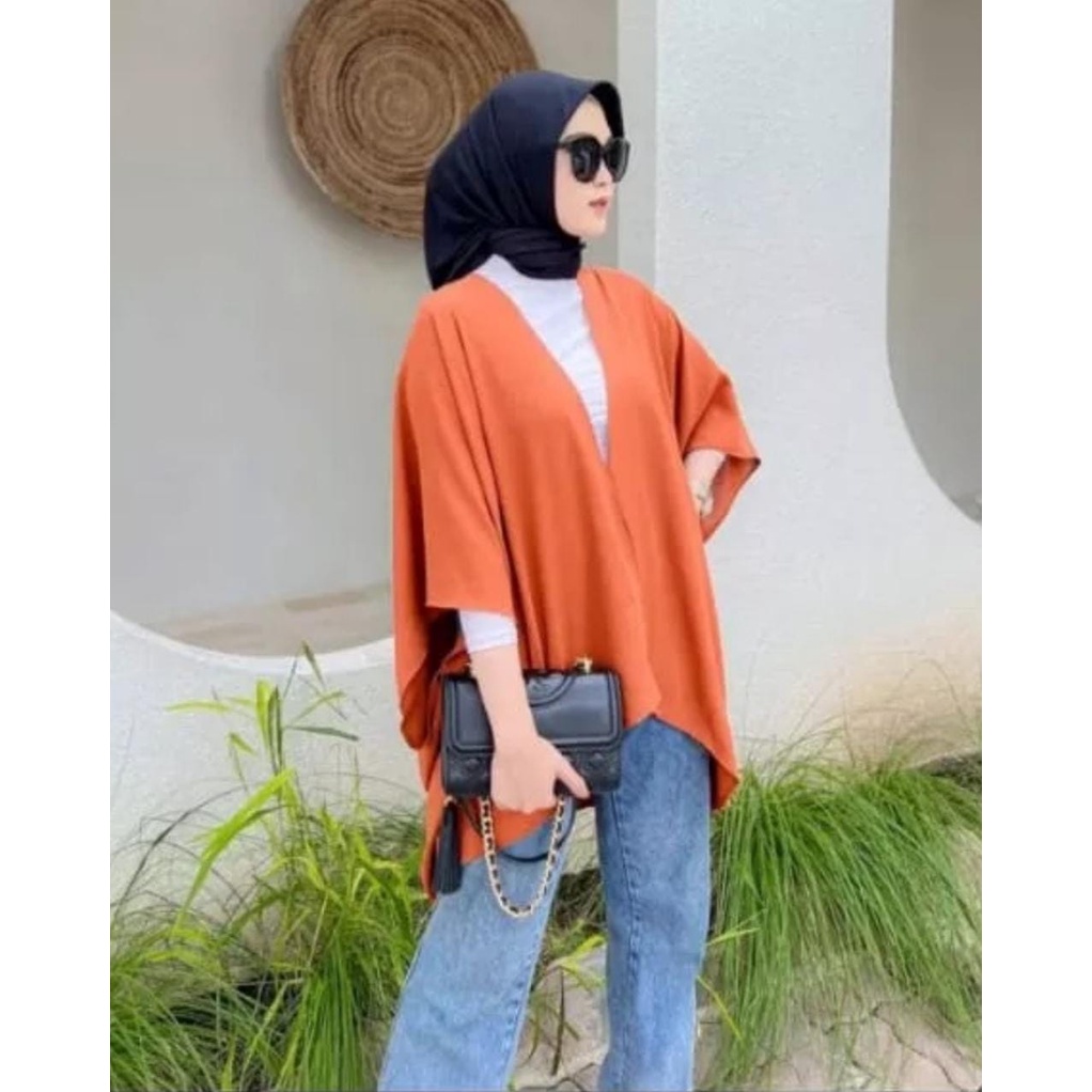 Yorin Outer Batwing Allsize / Atasan Wanita Crinkle Airflow Premium HQ Jumbo OOTD Hangout Remaja Dewasa Terbaru Fashion Korea Ala Ala Seleb