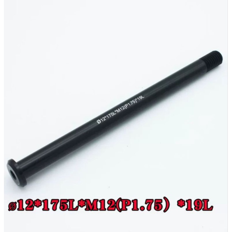 AS TA Sepeda 12x175 Drat Kasar P1.75 AS Thru Axle Belakang Sepeda