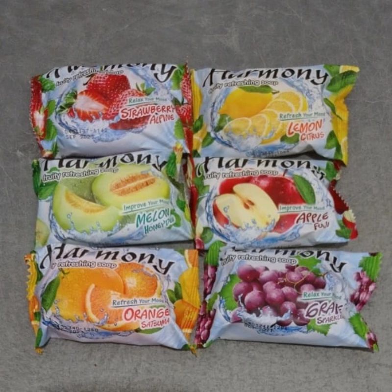 (COD) Sabun Harmony 70g Dapet 4 biji / Sabun Buah Aroma Segar