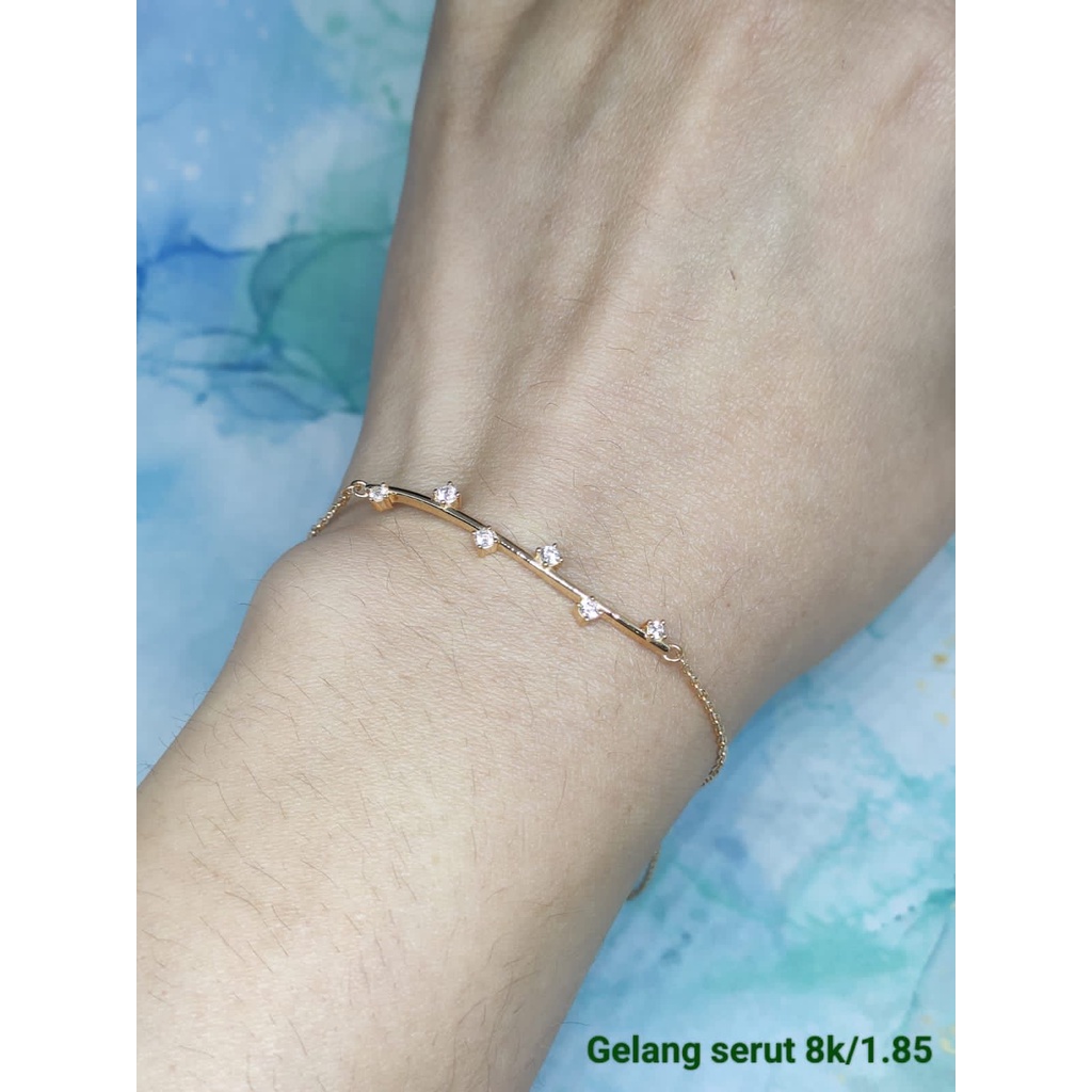 Gelang serut yt motif mata elegan kadar 375 wanita dewasa