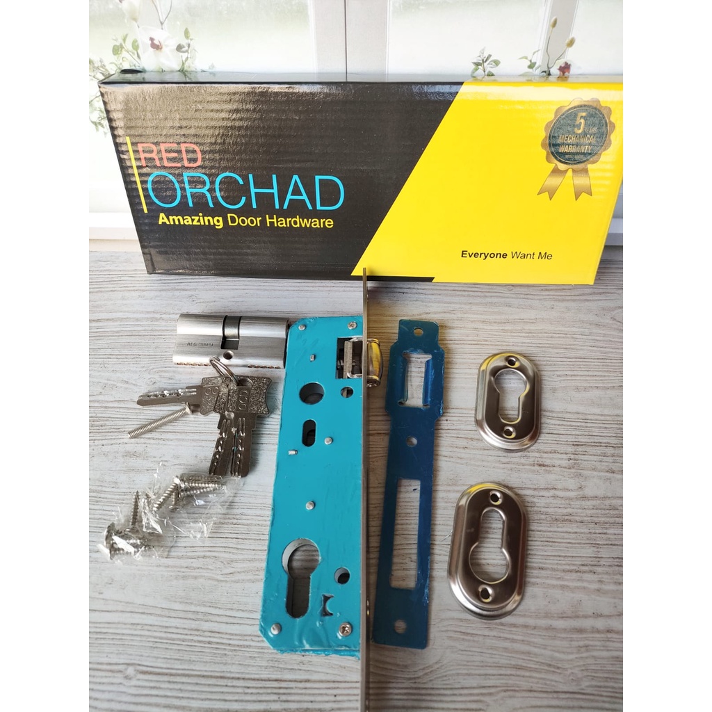 Bodi kunci model pelor atau mortise lock pelor