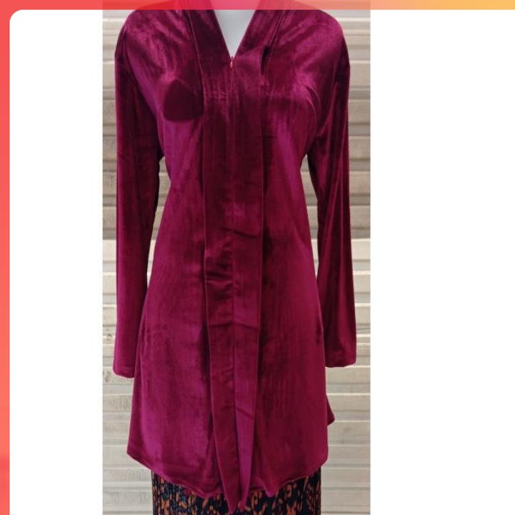 Kebaya Bludru Kartini Panjang / Kebaya Kartini V neck Recomend Kebaya Bludru