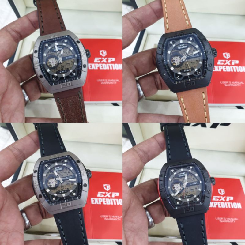 Jam Tangan Expedition 6800 EXP 6800 E 6800 EXP6800 E6800 Analog tali Kulit Mesin Automatic Original 