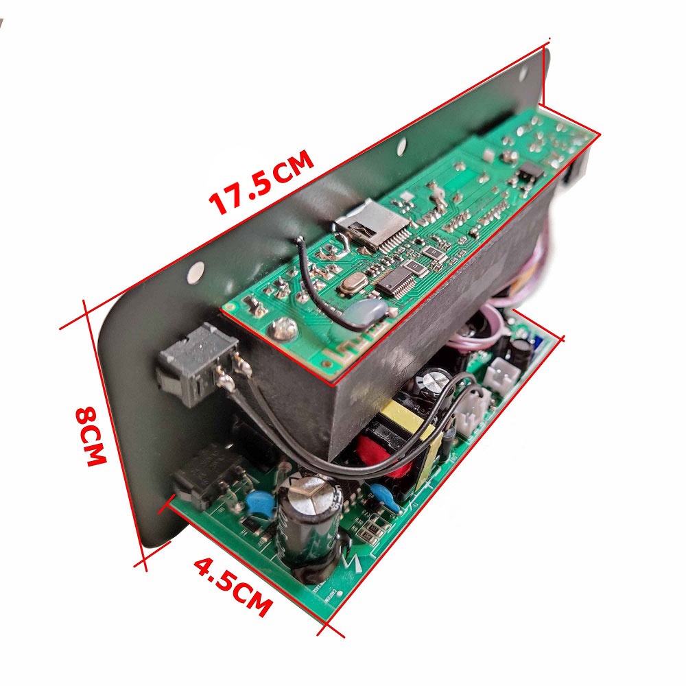 TaffSTUDIO Amplifier Board Audio Bluetooth USB FM Radio TF Player Subwoofer DIY 400W - D10OK - Black