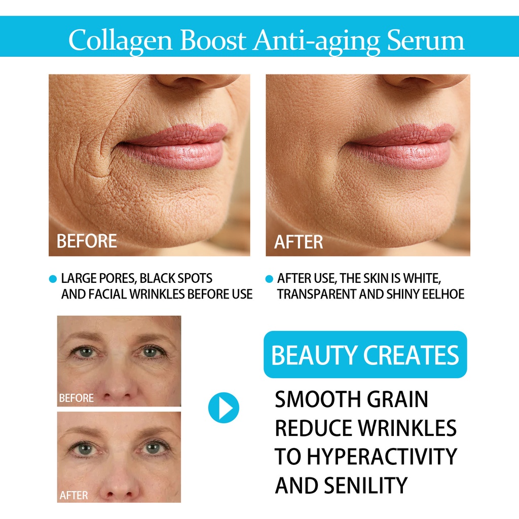 EELHOE Collagen Face Serum Whitening Moisturizer Anti Aging Serum 30ML