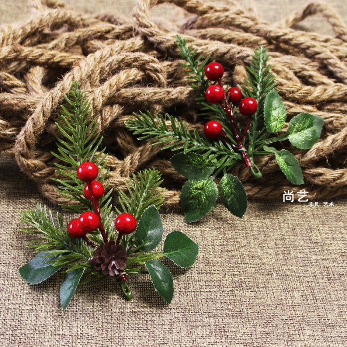 NEW Bunga Tusuk Ponsetia Cherry Daun Natal Hiasan Parcel Kado Bunga Natal Ornamen Natal Termurah Bunga Kado SouVENIR Daun Salju Cherry Harga Grosir