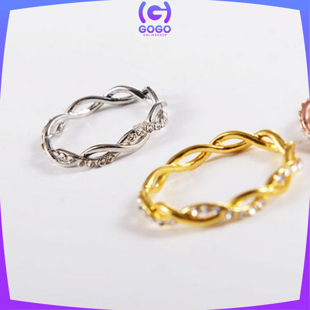 GOGO-K86 Cincin Wanita Diamond Fashion Korea Cincin Bentuk Hati Simple Ring Aksesoris Perhiasan Wanita