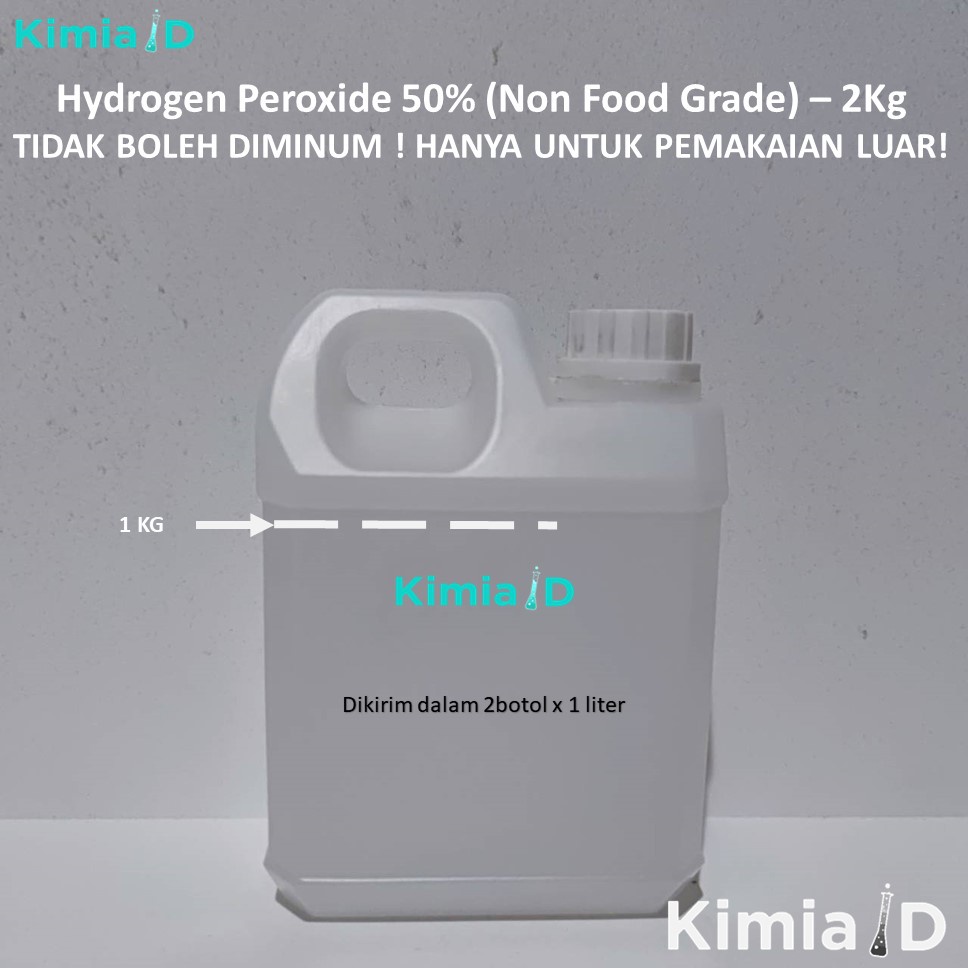 Hydrogen Peroxide 50% 2 Kg Hidrogen Peroksida Oksidator Pemutih Lab Hydrogen Peroxide Hidrogen Peroksida Hydrogen Peroksida Anti Bakteri Anti Jamur Anti Virus