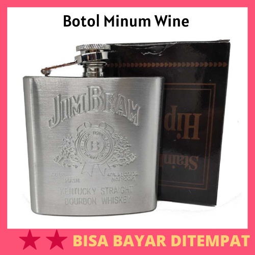 Botol Minum Wine Whiskey Hip Flask 7 oz / Botol Minum Minuman Wine Whiskey Wisky Wiski Wiskey Alkoho