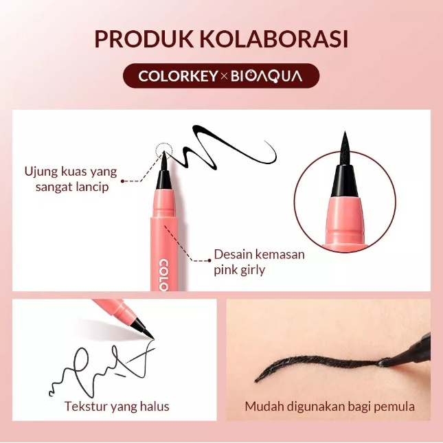 BIOAQUA X COLORKEY Intense Waterproof Eyeliner / Tahan Lama 12 Jam