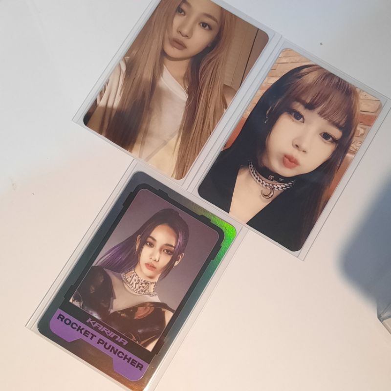 PHOTOCARD OFFICIAL AESPA Giselle kwangya/pout Ningning real world, Karina character card kwangya