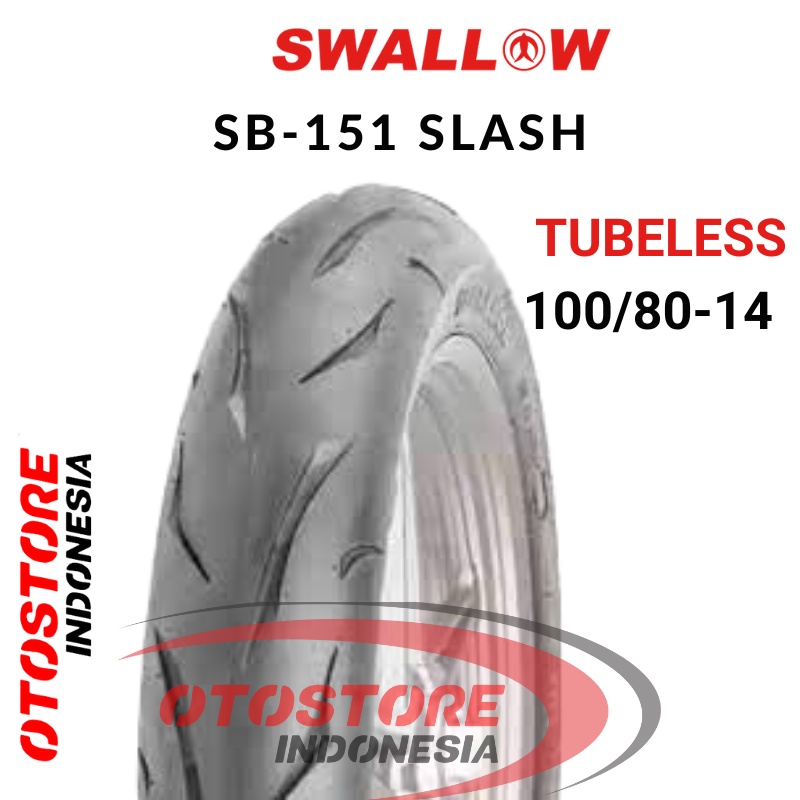 Ban Luar Motor Swallow SB-151 SLASH 100/80-14  RING 14  Tubeless  ban motor