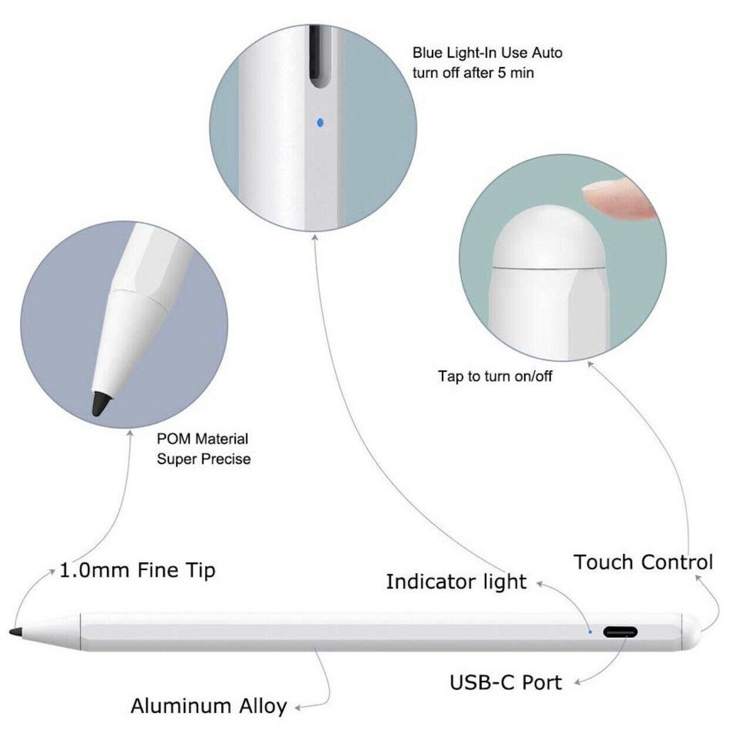 Stylus Pen Gen 2 Touch High Precision Support Palm Rejection and Magnetic Adsorption Design to Ipad (Pencil) Khusus Apple Pen Gen 2