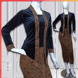 ((COD)) Gratis Ongkir/ Promo Setelan Kebaya Bludru Kutubaru Stick/ Baju Wisuda/ Pesta/ Lamaran/ Prew