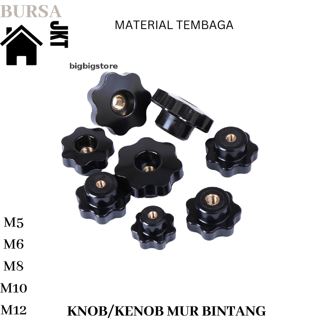 Knob / Kenob Mur Bintang M5 - M12 Material Tembaga FULL BERLUBANG