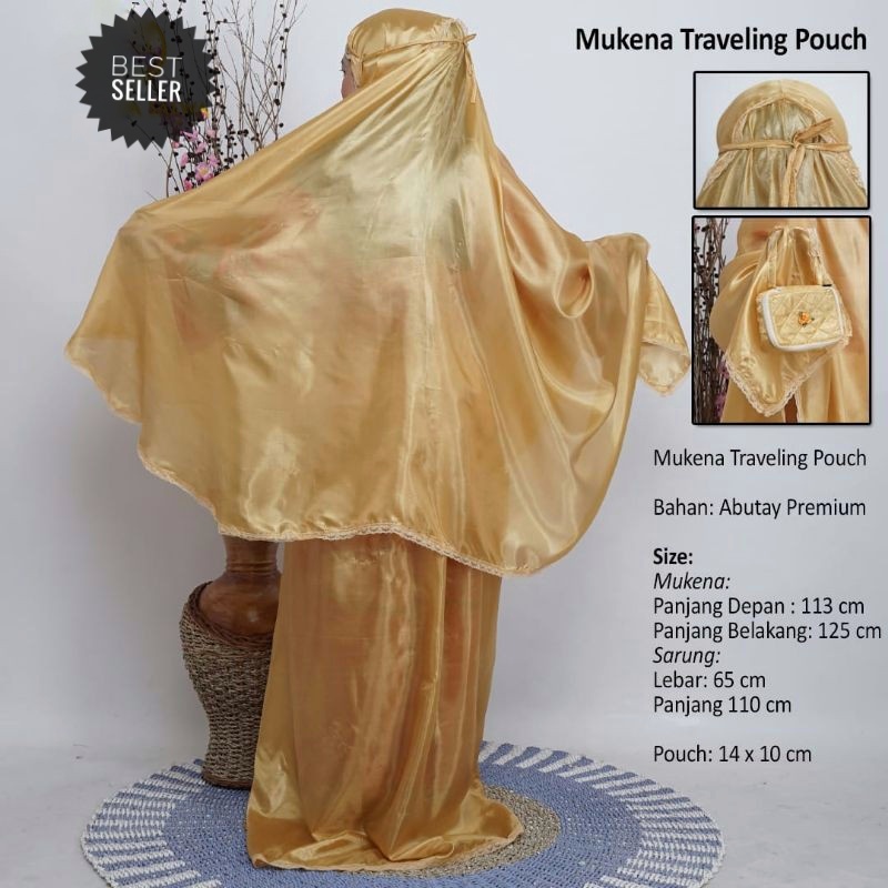 Awet Mukena Travel Parasut Tas Mini Free Sajadah Mukena Parasut Dewasa Tebal Size Besar Mukena