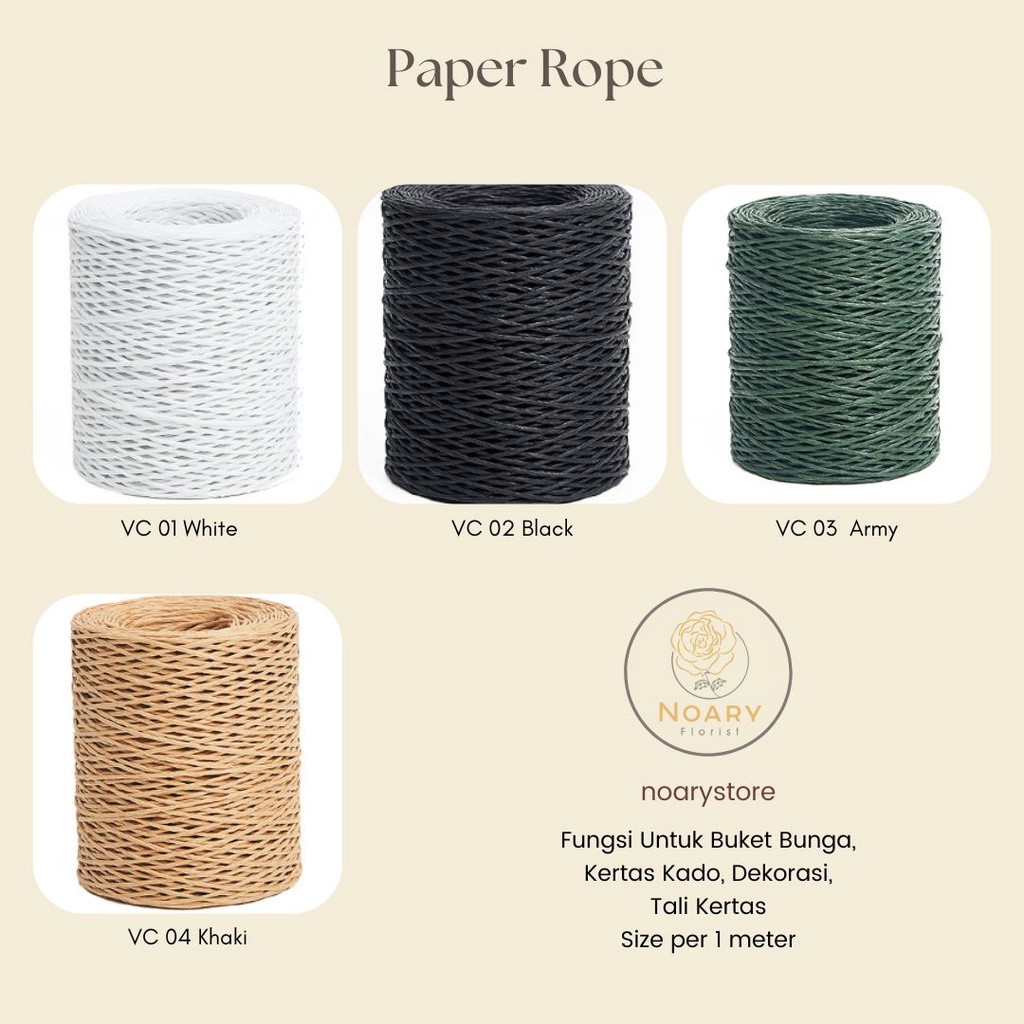 Paper Rope / Wrapping / Flower Wrapping / Cellophane / Kertas Bunga/ Kertas Import / Florist Supply / Bunga Kering / Kertas Kado / BI / OPP / Paper / Tissue Paper / Kertas Import / Kertas Grosir / Termurah / Florist