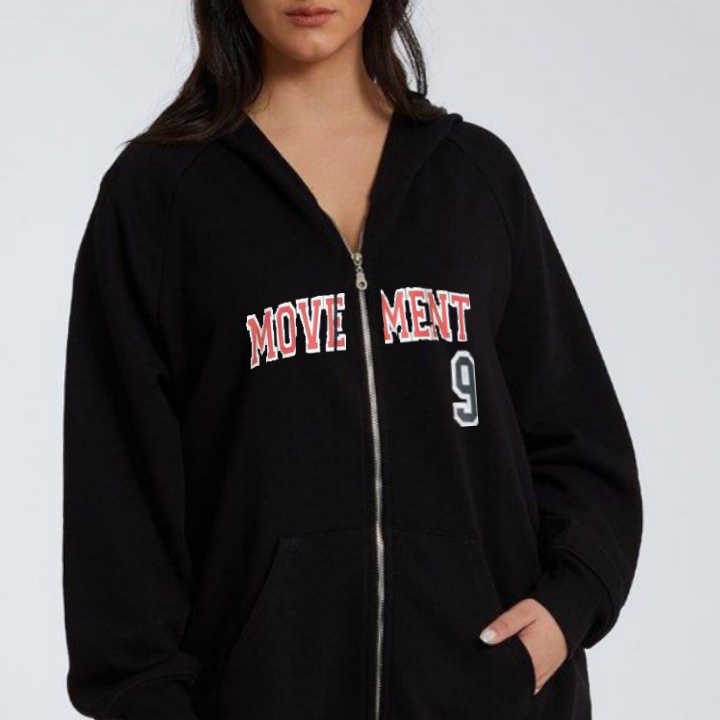 MOVE MEN Hoodie Zipper Sweater Jacket Pria Wanita Oversize Terkini Fashion Kasual Santai