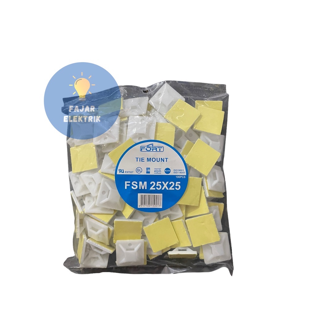 TIE MOUNT KABEL FORT 25X25  FSM-25P PUTIH