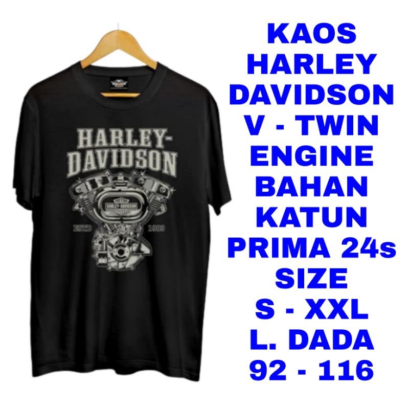 WK KAIS HARLEY DAVIDSON V-TWIN EUGINE MAN SHIRT BEST QUALITY BAHAN KATUN