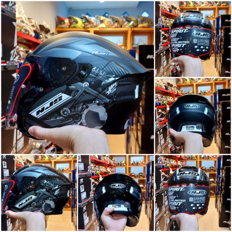 HELM NJS KAIROZ RUSH 2 VISOR BLACK SILVER/DOFF
