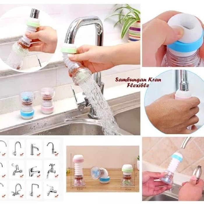 Sambungan Kran FLEXIBLE Filter air Anti Splash Shower - YS Shop