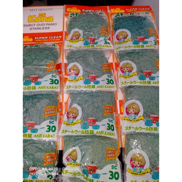 Sabut jaring/sabut Cuci Panci KONA 1Renceng isi 12pcs